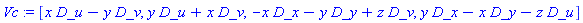 Vc := [x*D_u-y*D_v, y*D_u+x*D_v, -x*D_x-y*D_y+z*D_v, y*D_x-x*D_y-z*D_u]
