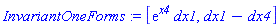 InvariantOneForms := [exp(x4)*dx1, dx1-dx4]