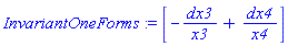 InvariantOneForms := [-dx3/x3+dx4/x4]
