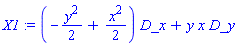 X1 := (-y^2/2+x^2/2)*D_x+y*x*D_y