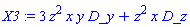 X3 := 3*z^2*x*y*D_y+z^2*x*D_z