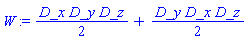 W := D_x*D_y*D_z/2+D_y*D_x*D_z/2