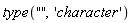 type("", 'character')