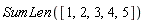 SumLen([1, 2, 3, 4, 5])