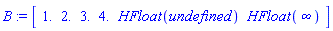 B := Array([1., 2., 3., 4., HFloat(HFloat(undefined)), HFloat(HFloat(infinity))])