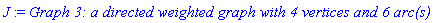 J := `Graph 3: a directed weighted graph with 4 vertices and 6 arc(s)`