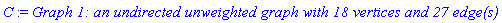 C := `Graph 1: an undirected unweighted graph with 18 vertices and 27 edge(s)`