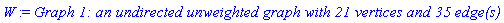 W := `Graph 1: an undirected unweighted graph with 21 vertices and 35 edge(s)`