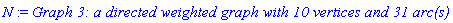 N := `Graph 3: a directed weighted graph with 10 vertices and 31 arc(s)`