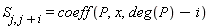 S[j, j+i] = coeff(P, x, deg(P)-i)