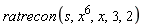 ratrecon(s, x^6, x, 3, 2)