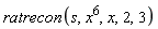 ratrecon(s, x^6, x, 2, 3)