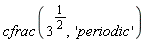 cfrac(3^(1/2), 'periodic')