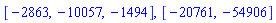 [-2863, -10057, -1494], [-20761, -54906]