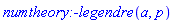 numtheory:-legendre(a, p)