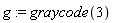 g := graycode(3)