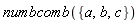 numbcomb({a, b, c})