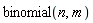 binomial(n, m)