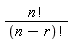 factorial(n)/factorial(n-r)
