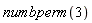 numbperm(3)