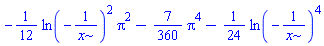 -(1/12)*ln(-1/x)^2*Pi^2-(7/360)*Pi^4-(1/24)*ln(-1/x)^4