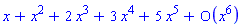 series(x+x^2+2*x^3+3*x^4+5*x^5+O(x^6),x,6)