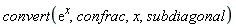 convert(exp(x), confrac, x, subdiagonal)
