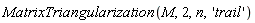 MatrixTriangularization(M, 2, n, 'trail')