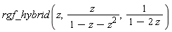 rgf_hybrid(z, z/(1-z-z^2), 1/(1-2*z))