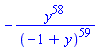 -y^58/(-1+y)^59