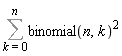 Sum(binomial(n, k)^2, k = 0 .. n)