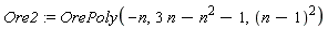 Ore2 := OrePoly(-n, 3*n-n^2-1, (n-1)^2)