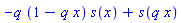 -q*(1-q*x)*s(x)+s(q*x)