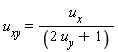 u[xy] = u[x]/(2*u[y]+1)