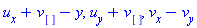 u[x]+v[]-y, u[y]+v[], v[x]-v[y]