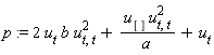 p := 2*u[t]*b*u[t, t]^2+u[]*u[t, t]^2/a+u[t]