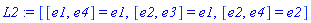 L2 := [[e1, e4] = e1, [e2, e3] = e1, [e2, e4] = e2]