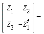 [[[Z[1],Z[2]],[Z[3],-Z[1]^(t)]]] = 