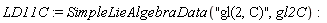 LD11C := SimpleLieAlgebraData("gl(2, C)", gl2C)