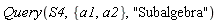 Query(S4, {a1, a2}, "Subalgebra")