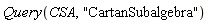 Query(CSA, "CartanSubalgebra")
