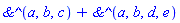`&^`(a, b, c)+`&^`(a, b, d, e)