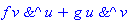 f*`&^`(v, u)+g*`&^`(u, v)