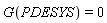 G(PDESYS) = 0