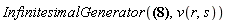 InfinitesimalGenerator([_xi[r] = 0, _xi[s] = 1, _eta[v] = 0], v(r, s))