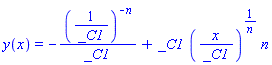 y(x) = -(1/_C1)^(-n)/_C1+_C1*(x/_C1)^(1/n)*n