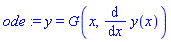 ode := y = G(x, diff(y(x), x))