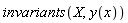 invariants(X, y(x))