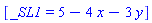 [_SL1 = 5-4*x-3*y]