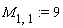 M[1, 1] := 9